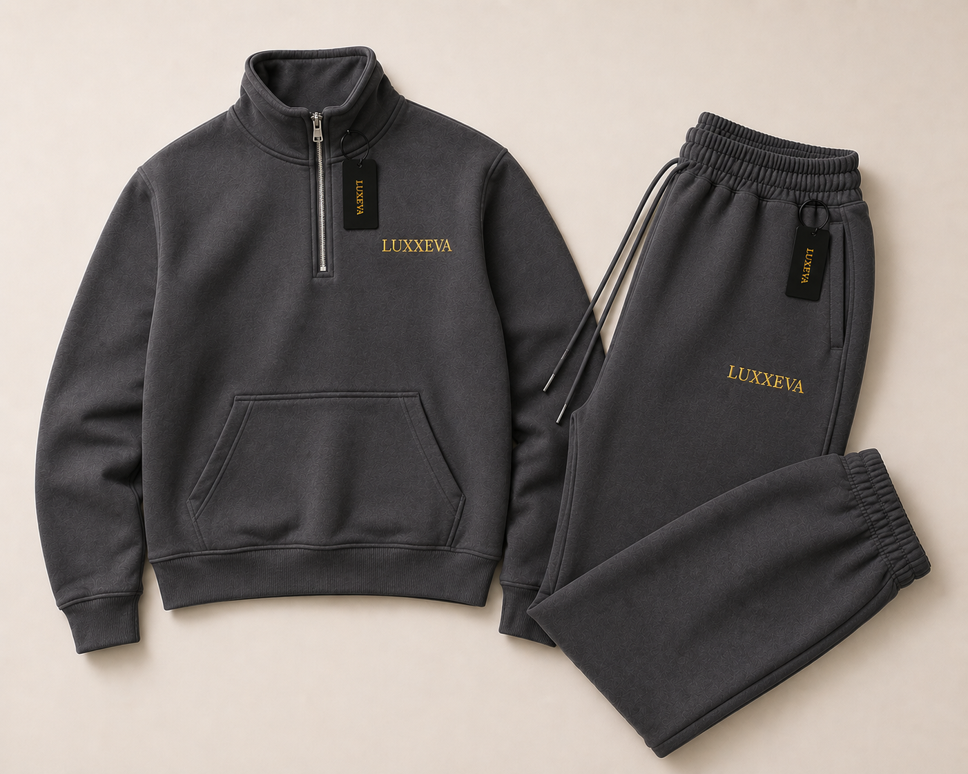 LUXXEVA Essential Quarter Zip Set