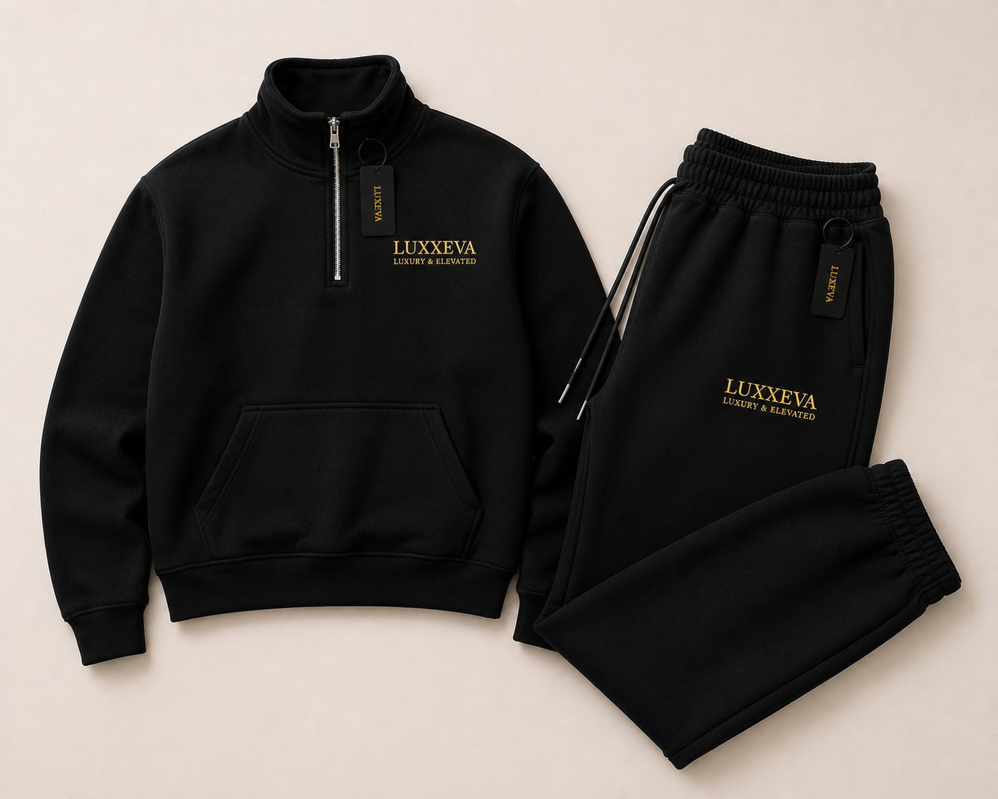 LUXXEVA Essential Quarter Zip Set