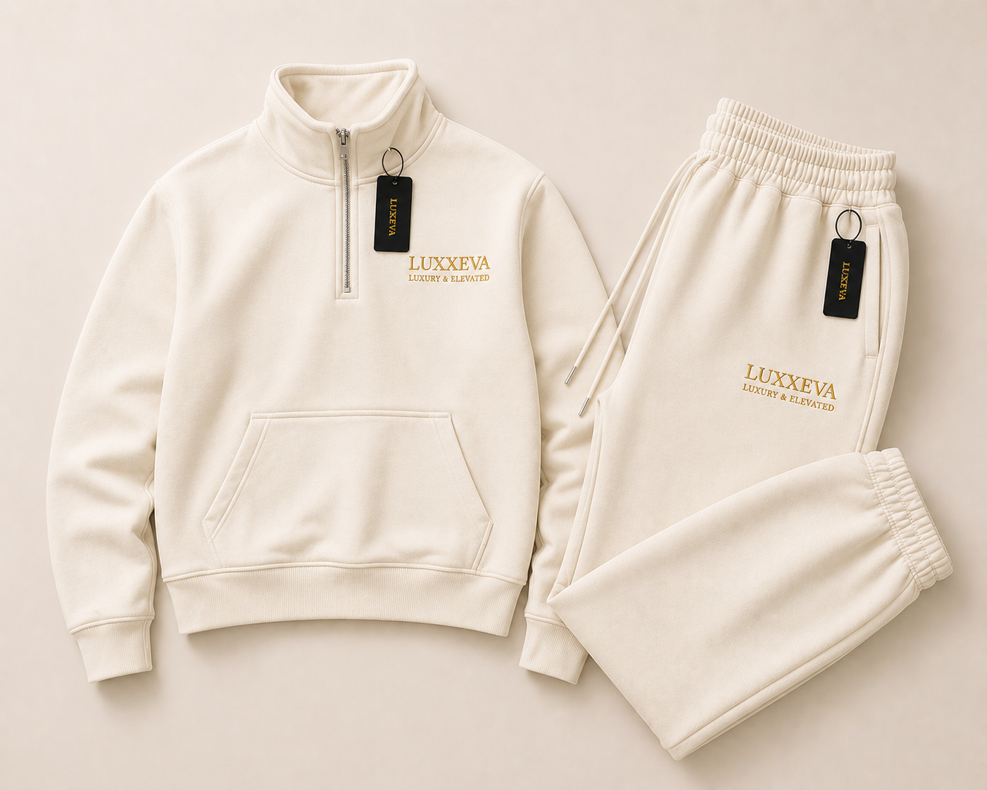 LUXXEVA Essential Quarter Zip Set