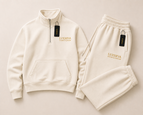 LUXXEVA Essential Quarter Zip Set